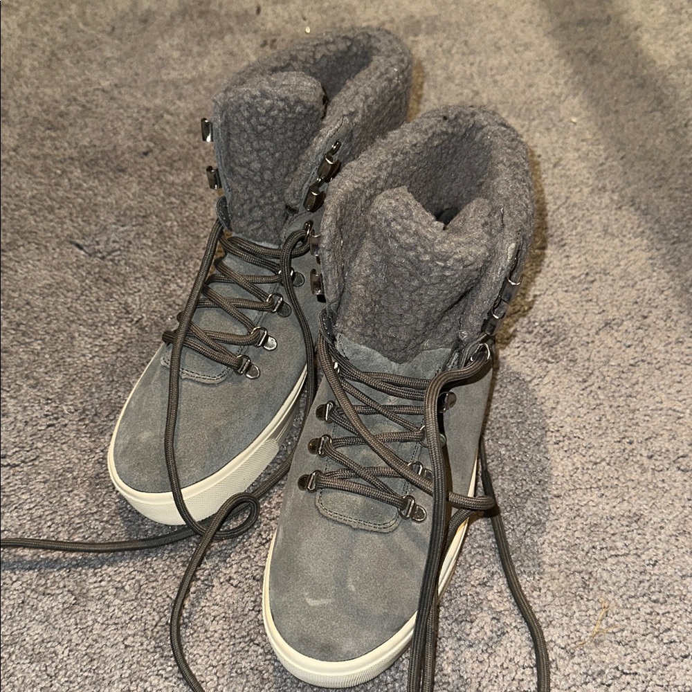 Marc Fisher Gray Faux Fur High-Tops